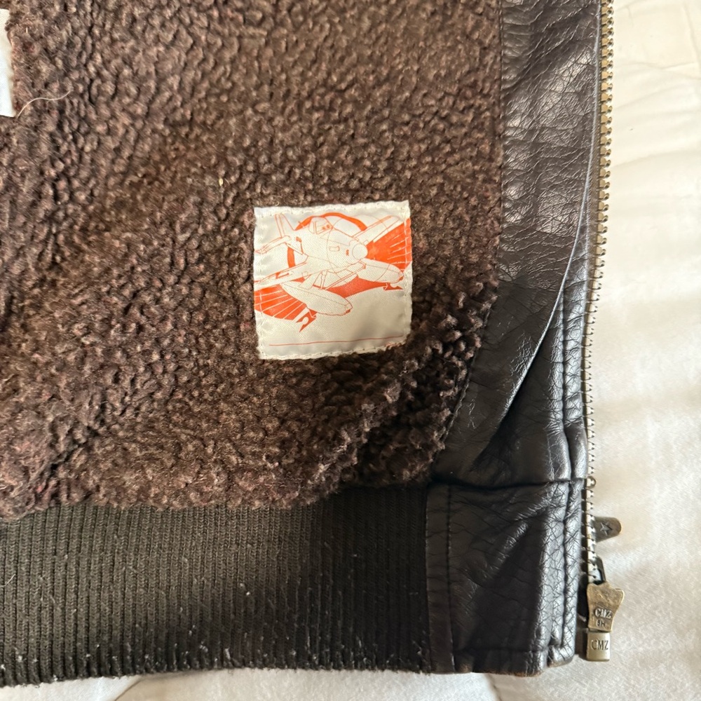 DISNEY Planes Brown Faux Leather Bomber - Picture 6 of 11